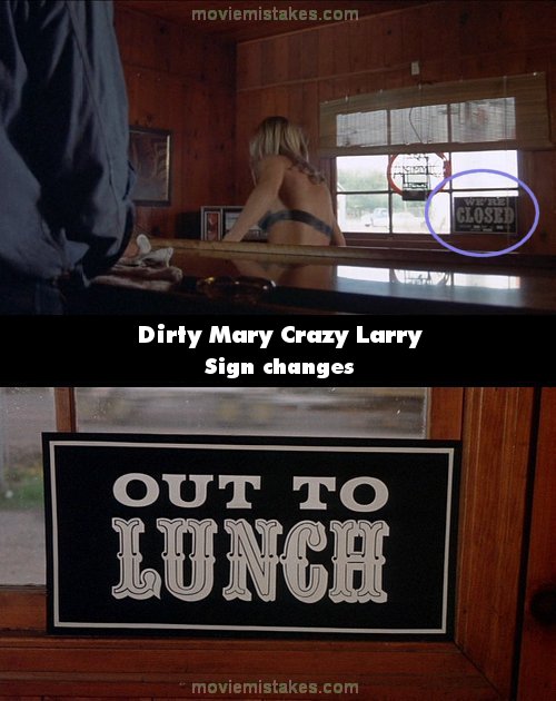 Dirty Mary Crazy Larry mistake picture