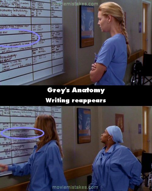 Grey's Anatomy mistake picture